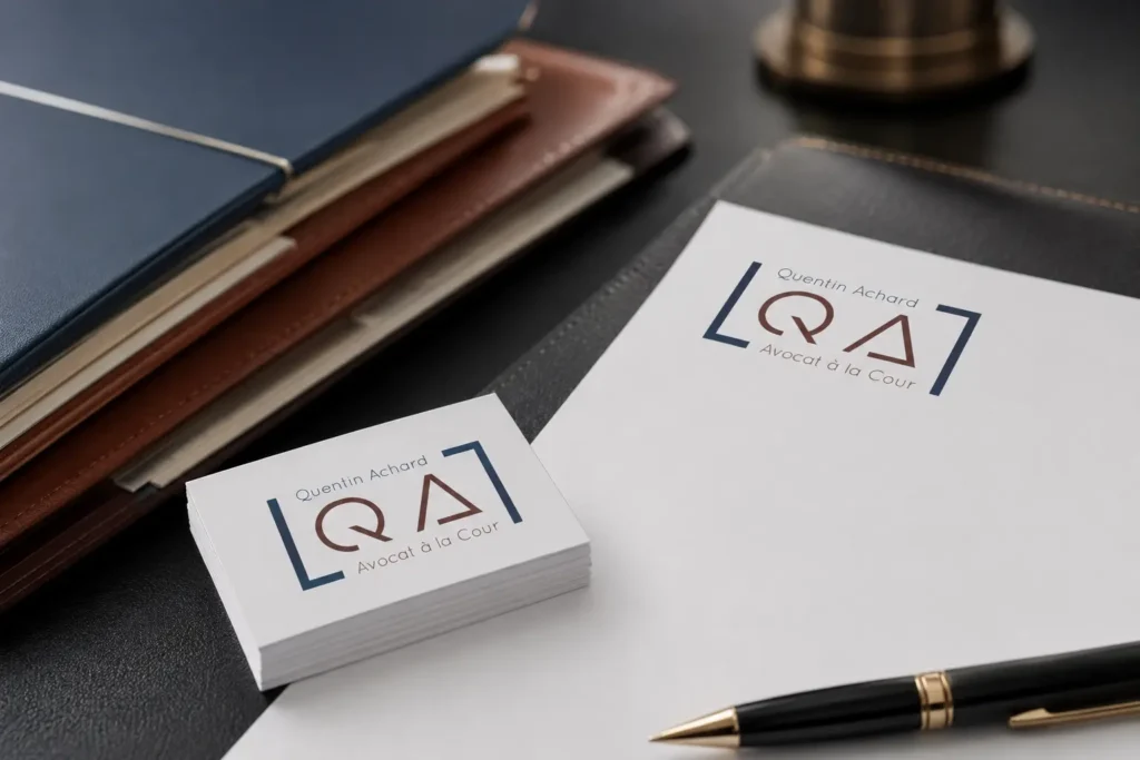 Logo et identité visuelle pour un avocat créée par Onze Heures Onze