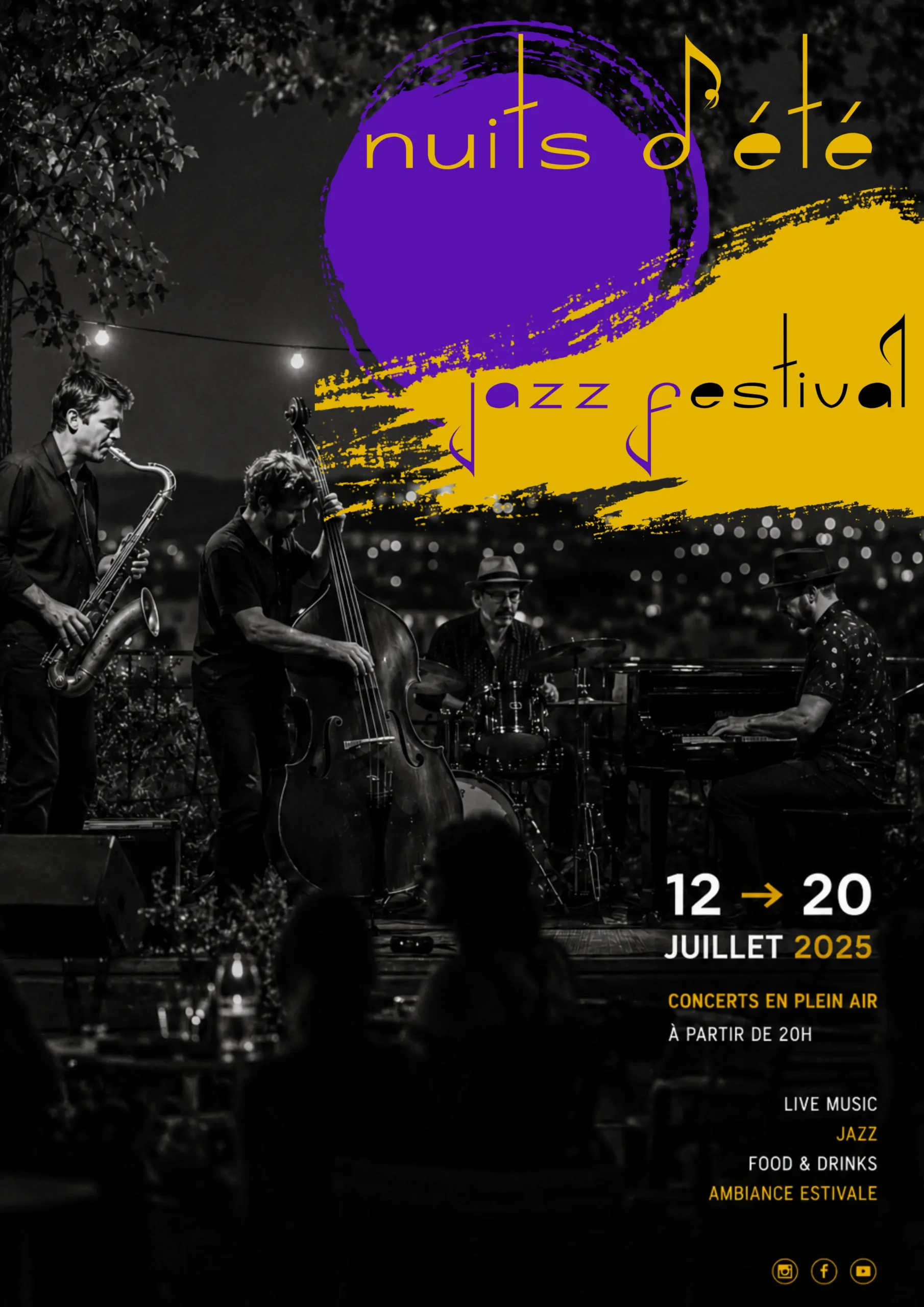 Affiche d'un festival de jazz créée par Onze Heures Onze