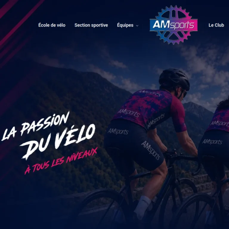 Site vitrine pour un club de cyclisme conçu par Onze Heures Onze