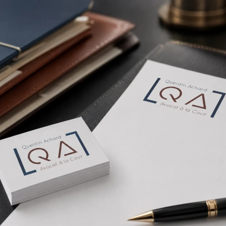 Cartes de visite et logo conçu pour un avocat par Onze Heures Onze
