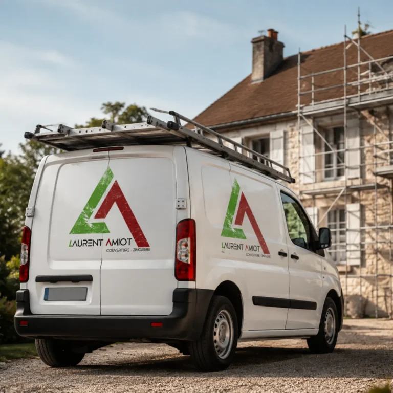 Logo créé par Onze Heures Onze pour un artisan couvreur