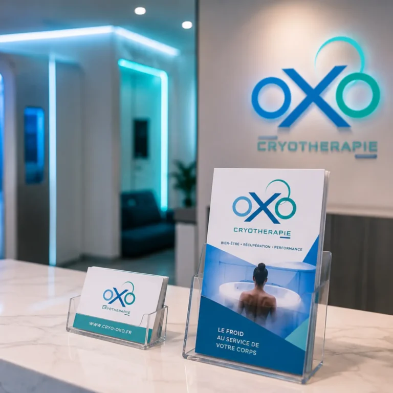 Identité visuelle pour un cabinet de cryothérapie créée par Onze Heures Onze