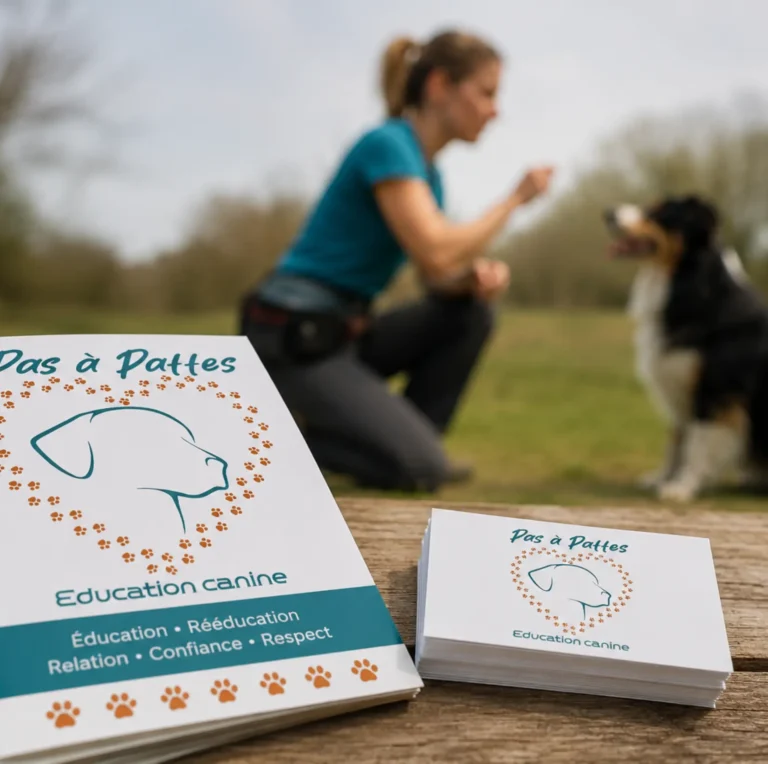 Identité visuelle pour une éducatrice canine créé par Onze Heures Onze