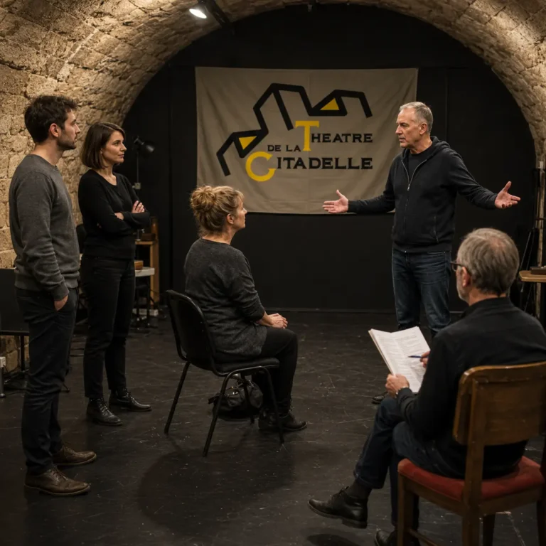 Logo d'une compagnie de théâtre créé par Onze Heures Onze